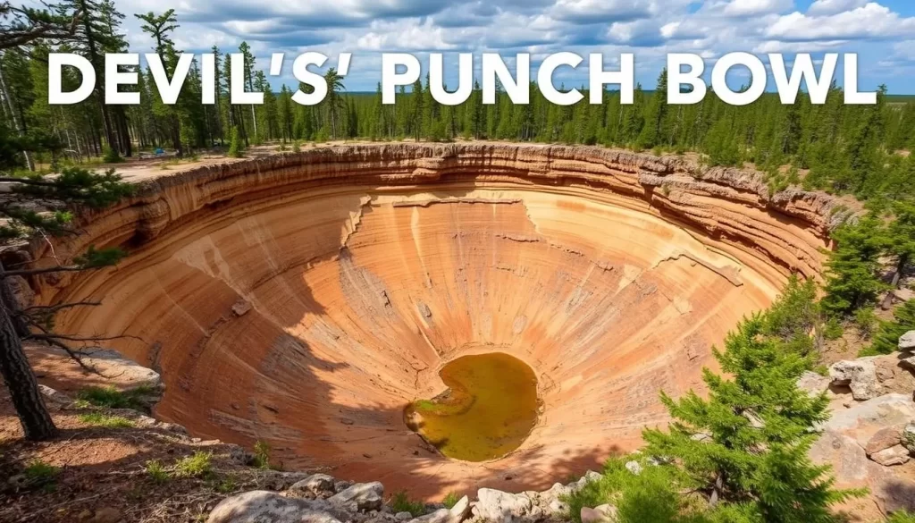 Image of the Devil's Punch Bowl in Spruce Woods Provincial Park, Manitoba, showcasing its unique geological formation.