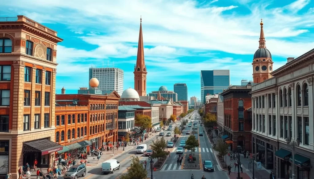 Image of the Exchange District in Winnipeg, showcasing its historic architecture and vibrant cultural scene.