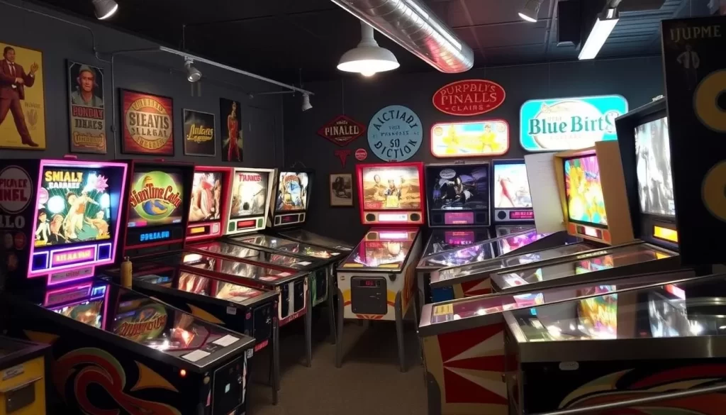 Image of the Idaho Pinball Museum interior with vintage pinball machines