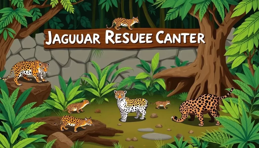 Image of the Jaguar Rescue Center in Puerto Viejo, Costa Rica, showcasing animals in a natural habitat.