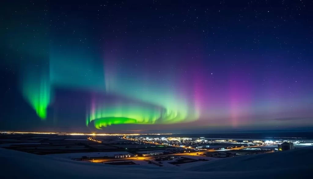 Image of the Northern Lights over Iqaluit