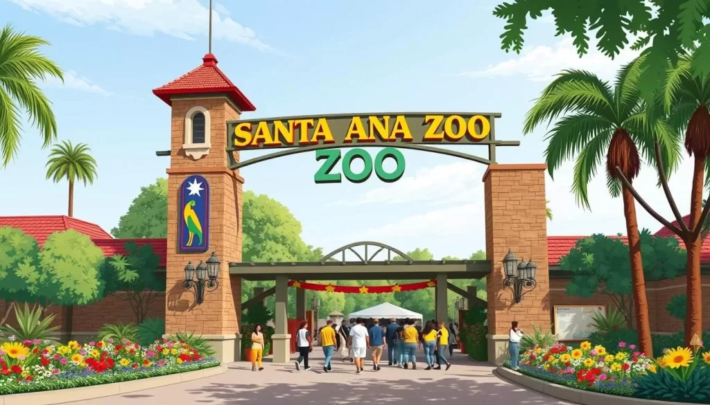 Image of the Santa Ana Zoo entrance