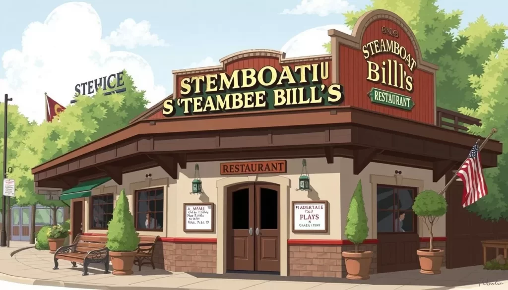 Image of the exterior of Steamboat Bill's restaurant
