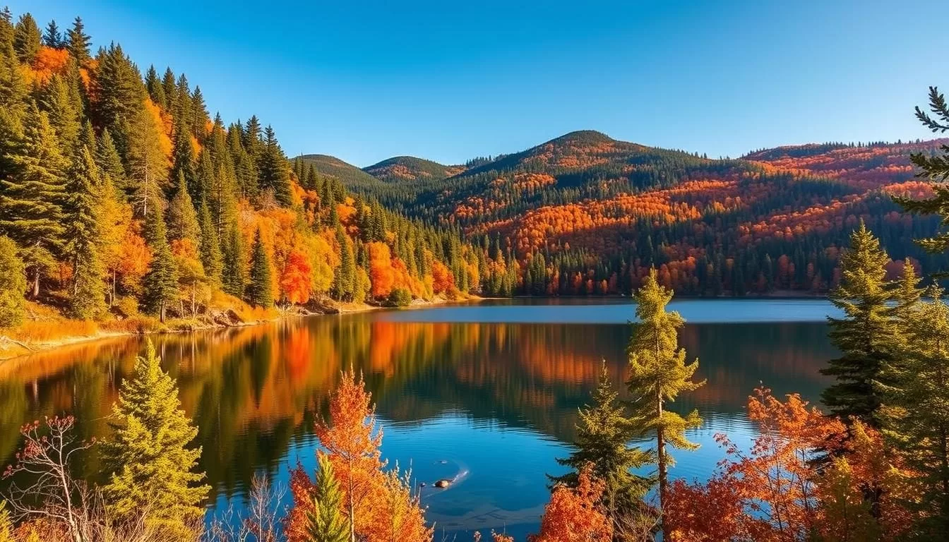 Imagine a serene lake surrounded by lush forests, perfect for a relaxing trip or an adventurous getaway.