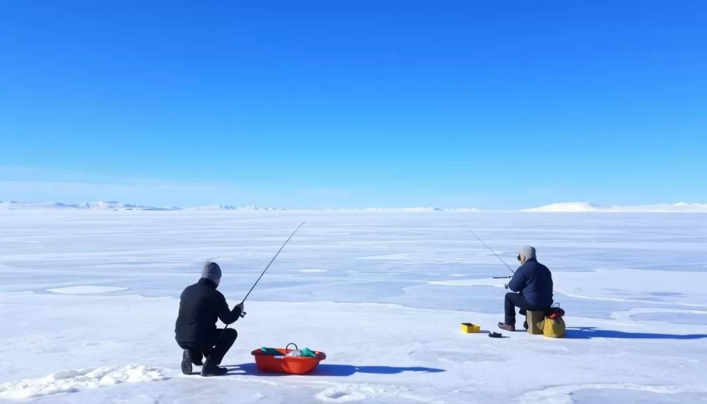 Imagine ice fishing on the vast, frozen expanse of Great Bear Lake.