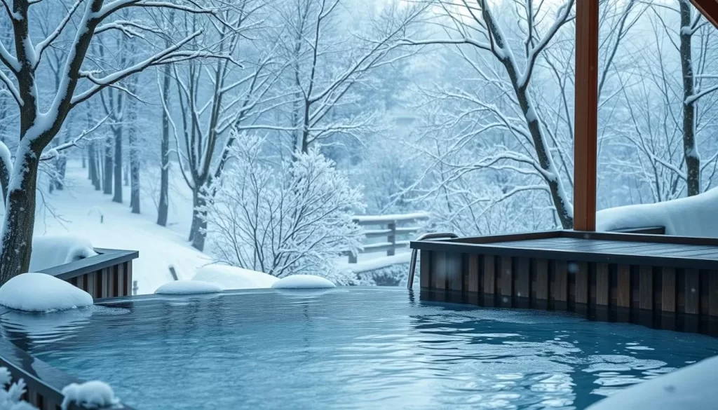 Imagine relaxing in a hot spring surrounded by serene winter landscapes in Tottori.