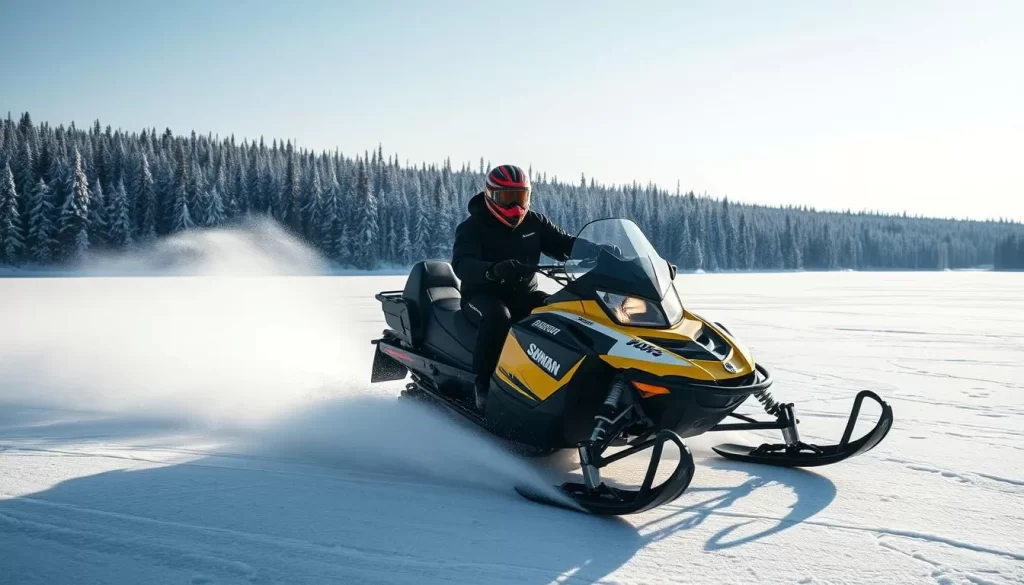 Imagine snowmobiling across the frozen surface of Paint Lake, surrounded by the serene boreal forest.