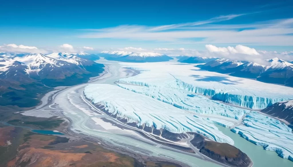 Imagine soaring above Kluane National Park's majestic glaciers, witnessing their grandeur from a unique perspective.