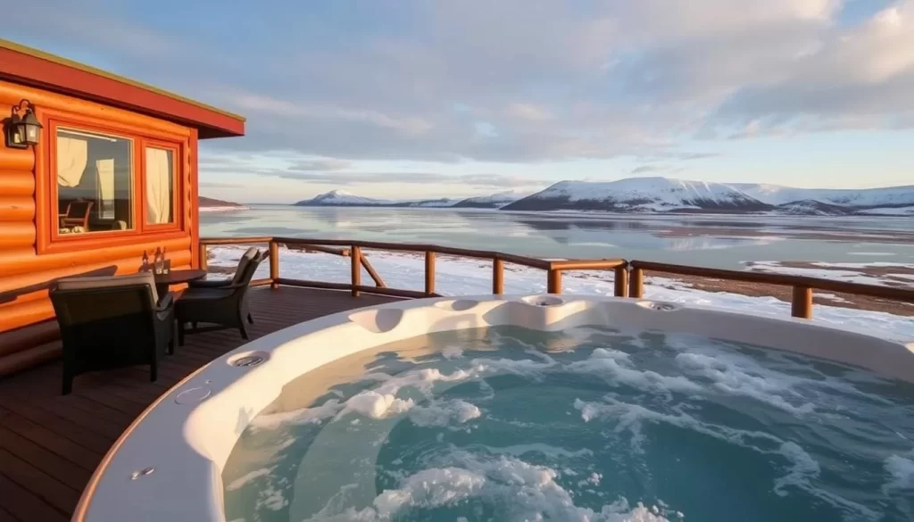 Imagine staying at the Tukto Arctic Fly-In Fishing Lodges, a secluded lodge reachable only by small aircraft, offering gourmet meals and an outdoor hot tub.