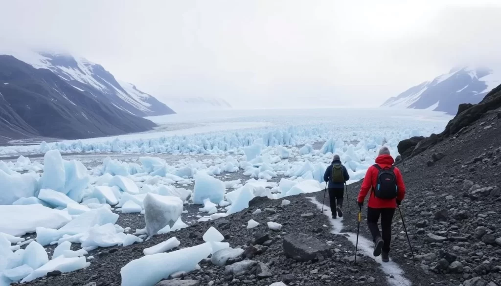 Imagine trekking across the vast, icy landscapes of Quttinirpaaq National Park's glaciers.