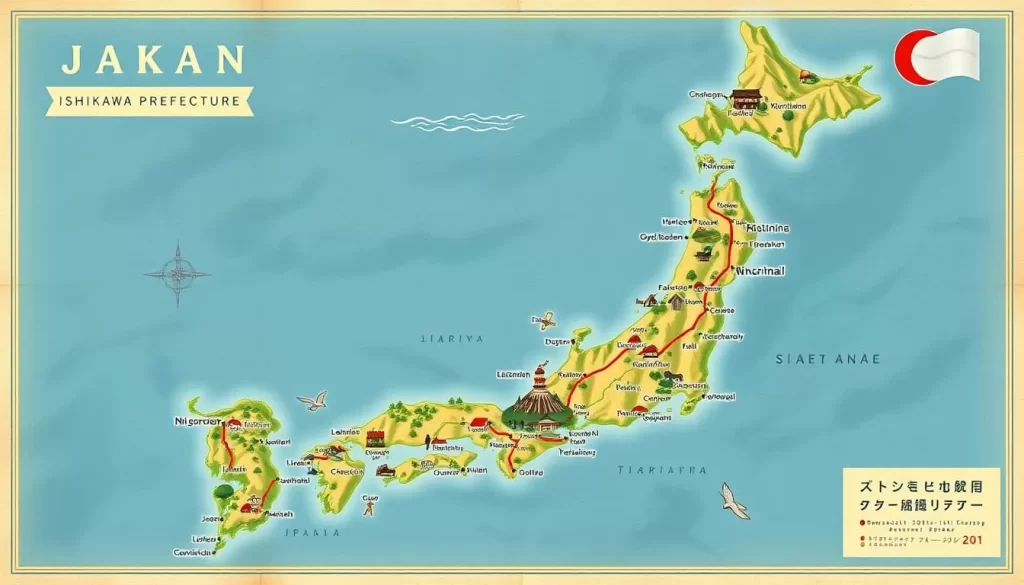 Ishikawa Prefecture map Japan