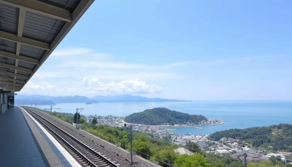 JR Shimonada Station with its unobstructed views of the Seto Inland Sea