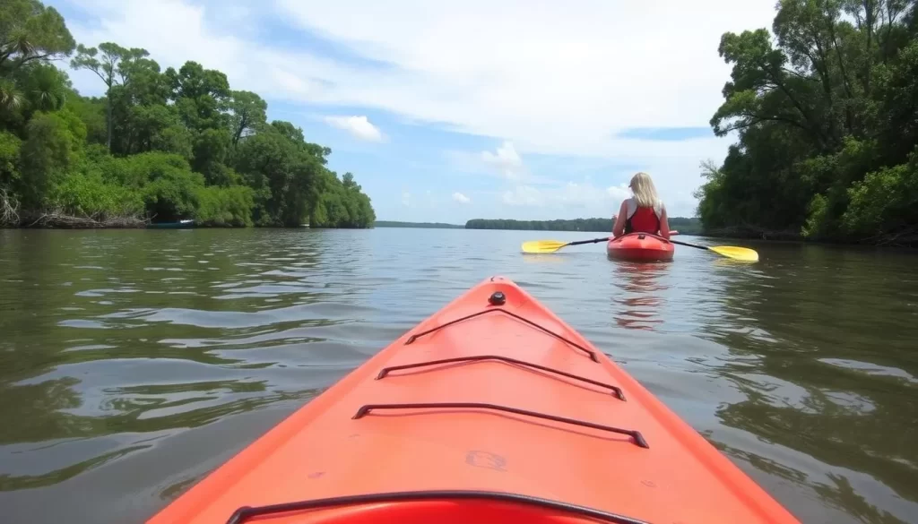 Kayaking through the calm waters of Isle of Palms