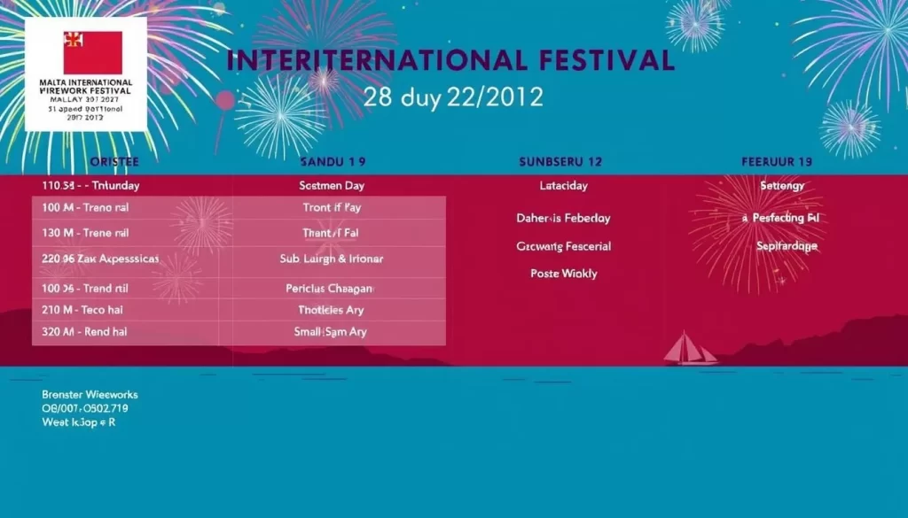 Malta International Fireworks Festival schedule image