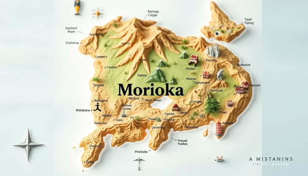 Map showing Morioka's location