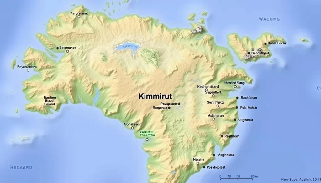 Map showing the location of Kimmirut on Baffin Island