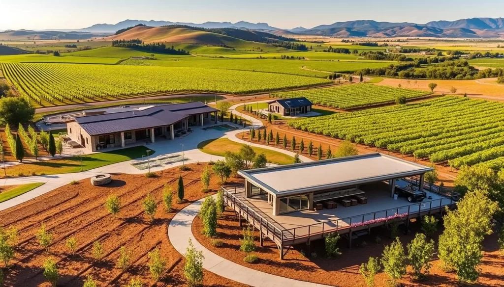 Modern wine resort with vineyards and wine tasting facilities