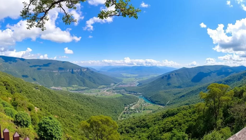 Panoramic view from Mirador de Orosí, showcasing the lush Orosí Valley and Río Grande.