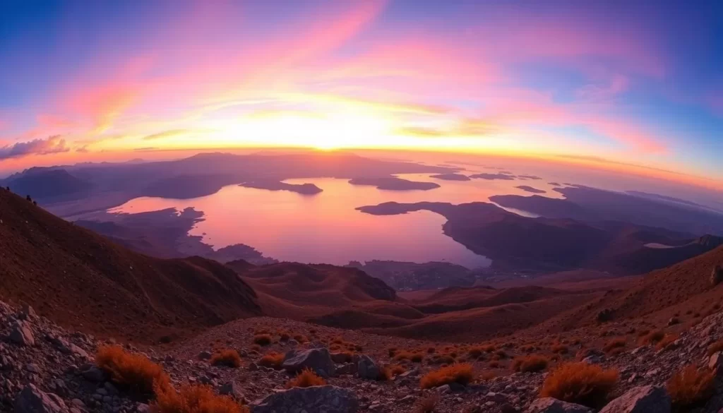 Panoramic view of Kussharo Lake from Bihoro Pass