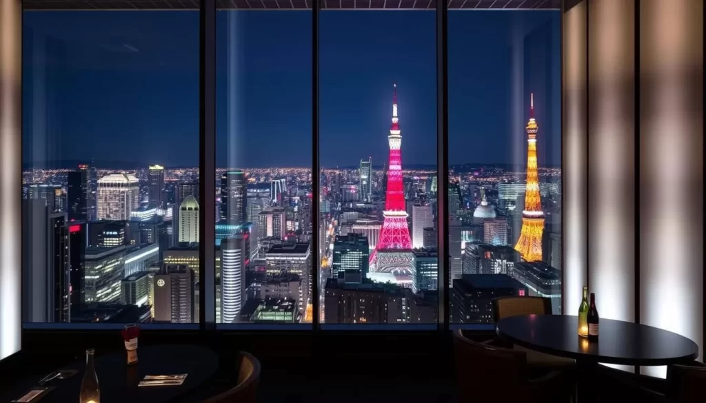 Park Hyatt Tokyo's New York Bar with a view of Tokyo at night