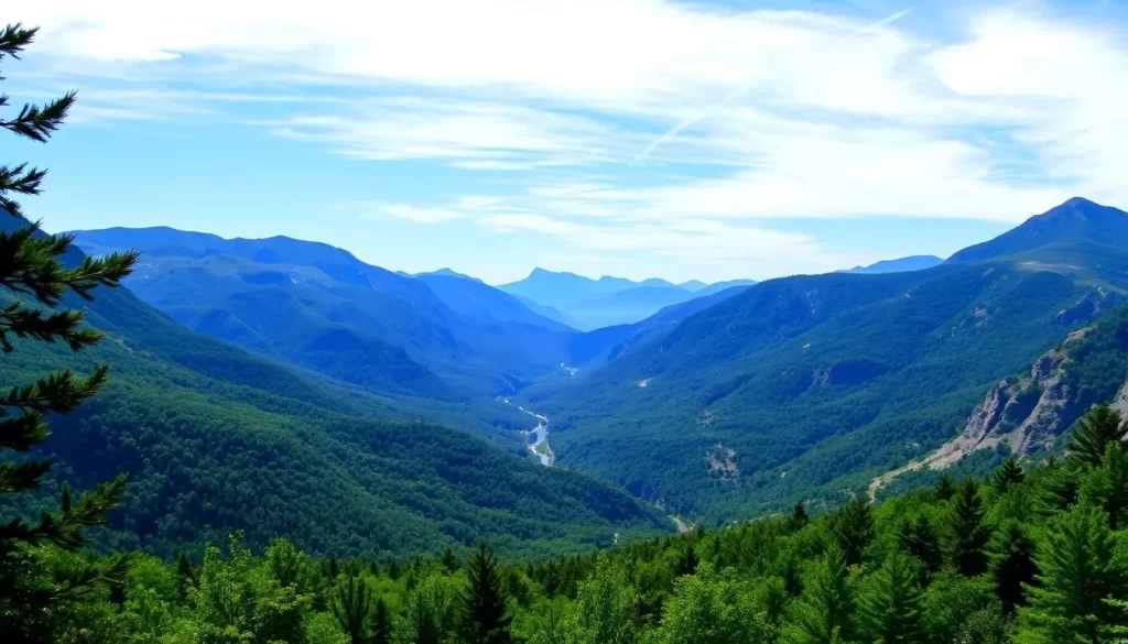 Scenic view of Franconia Notch Parkway