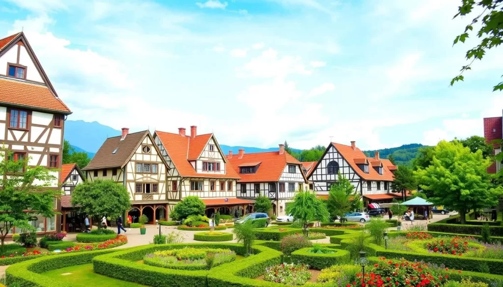 Ueno German Culture Village with traditional German architecture and gardens