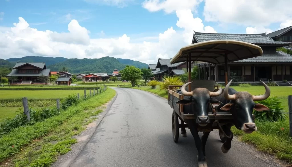 Water buffalo cart ride in Okinawa