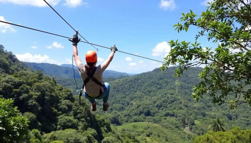 Zip-lining through coffee plantations in Apaneca, El Salvador