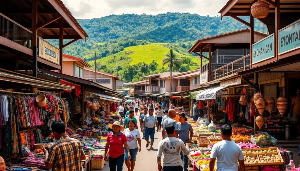 A bustling outdoor market in the heart of Kedah, Malaysia, with vibrant stalls selling an array of local handicrafts, textiles, and produce. The sun casts a warm glow over the scene, illuminating the intricate batik fabrics, intricately woven baskets, and fragrant spices. In the foreground, shoppers peruse the offerings, haggling good-naturedly with the friendly vendors. The middle ground features a mix of traditional wooden structures and modern storefronts, capturing the blend of old and new that defines Kedah's shopping experience. In the background, the lush, verdant hills of the countryside provide a serene backdrop, hinting at the natural wonders that await beyond the bustling market.