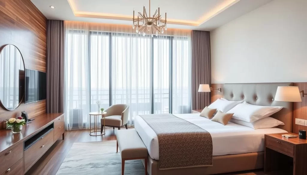 A room at Hotel Felix, showcasing its contemporary design and sustainable practices.
