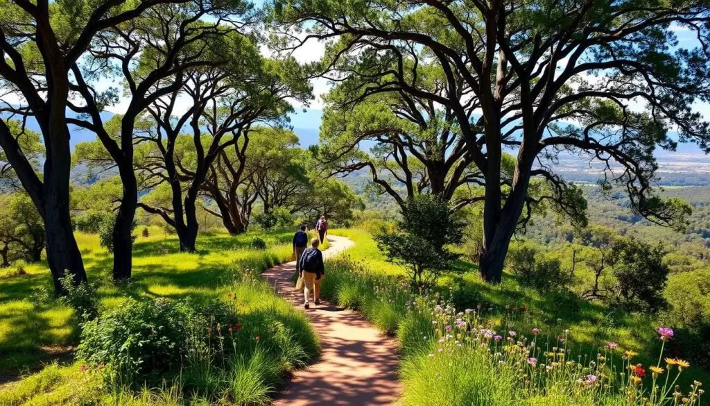 A sun-dappled hiking trail winds through the lush, verdant landscape of Addo Elephant National Park. Towering trees cast gentle shadows over the winding path, inviting visitors to explore the park's diverse ecosystem. In the distance, rolling hills and distant mountains create a serene, picturesque backdrop. The trail is dotted with colorful wildflowers, their petals swaying gently in the warm breeze. Hikers traverse the well-maintained path, taking in the sights and sounds of this magnificent natural wonder. A sense of adventure and tranquility permeates the scene, capturing the essence of the park's best offerings. A sun-dappled hiking trail winds through the lush, verdant landscape of Addo Elephant National Park. Towering trees cast gentle shadows over the winding path, inviting visitors to explore the park's diverse ecosystem. In the distance, rolling hills and distant mountains create a serene, picturesque backdrop. The trail is dotted with colorful wildflowers, their petals swaying gently in the warm breeze. Hikers traverse the well-maintained path, taking in the sights and sounds of this magnificent natural wonder. A sense of adventure and tranquility permeates the scene, capturing the essence of the park's best offerings.