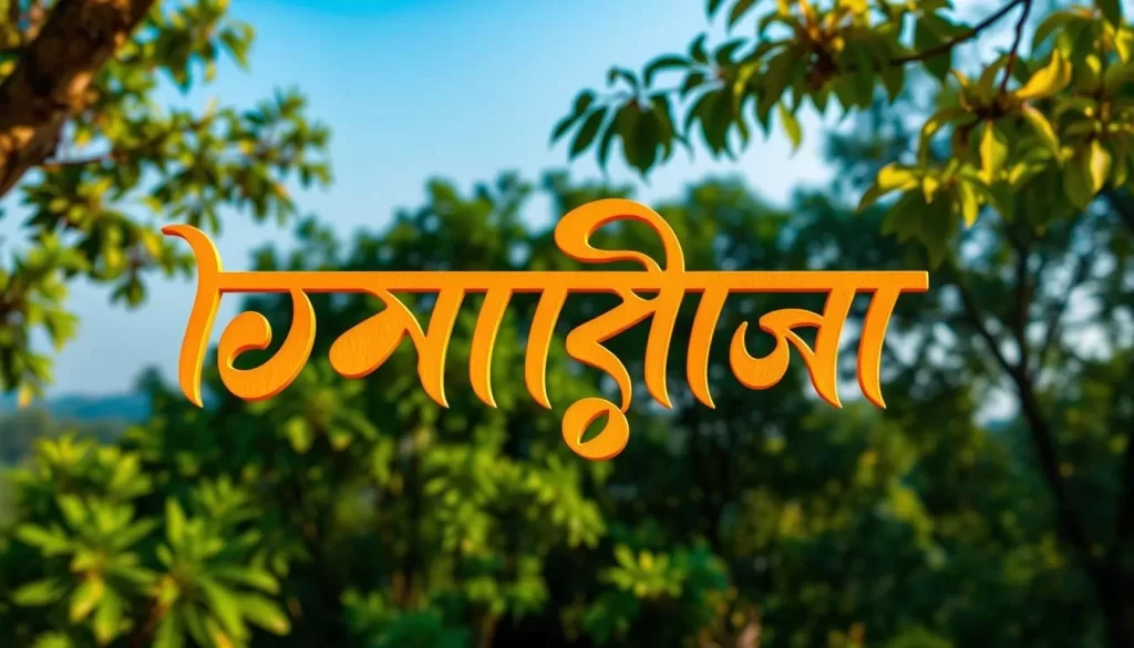 A vibrant Bengali script unfurls across the frame, its graceful curves and intricate strokes illuminated by warm, golden sunlight. In the background, a serene scene of lush green foliage and a clear blue sky suggests the tranquil landscape of West Bengal. The image captures the essence of the Bengali language, its rich history, and cultural significance, encapsulating the essence of the official language of this region.