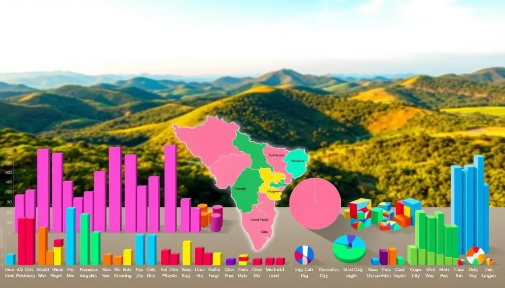 A vibrant and informative visual representation of the language demographics in Andhra Pradesh, India. In the foreground, a diverse array of colorful bar graphs and pie charts depict the distribution of official and widely spoken languages, conveying the linguistic richness of the region. The middle ground showcases a stylized map of Andhra Pradesh, with distinct regions highlighted to provide geographical context. In the background, a serene landscape features rolling hills, lush greenery, and a clear, azure sky, creating a peaceful and inviting atmosphere. The image is rendered with a warm, natural lighting, and a slightly soft focus lens, lending a sense of harmony and balance to the overall composition.