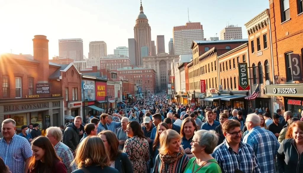 A vibrant cityscape of Massachusetts, bustling with linguistic diversity. In the foreground, a colorful array of people conversing in various languages, their expressions animated and engaged. In the middle ground, a mix of storefronts and street scenes, each reflecting the unique cultural tapestry of the state. In the background, the iconic architecture of Boston, bathed in warm, golden sunlight, creating a sense of harmony and celebration. The scene is captured with a wide-angle lens, emphasizing the energy and interconnectedness of this multilingual community. The overall mood is one of positivity, inclusion, and the richness that comes from embracing linguistic diversity.