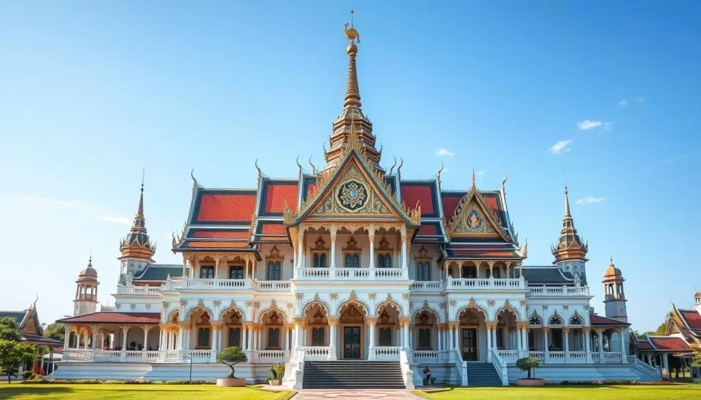 An image of Bang Pa-In Royal Palace's eclectic architecture
