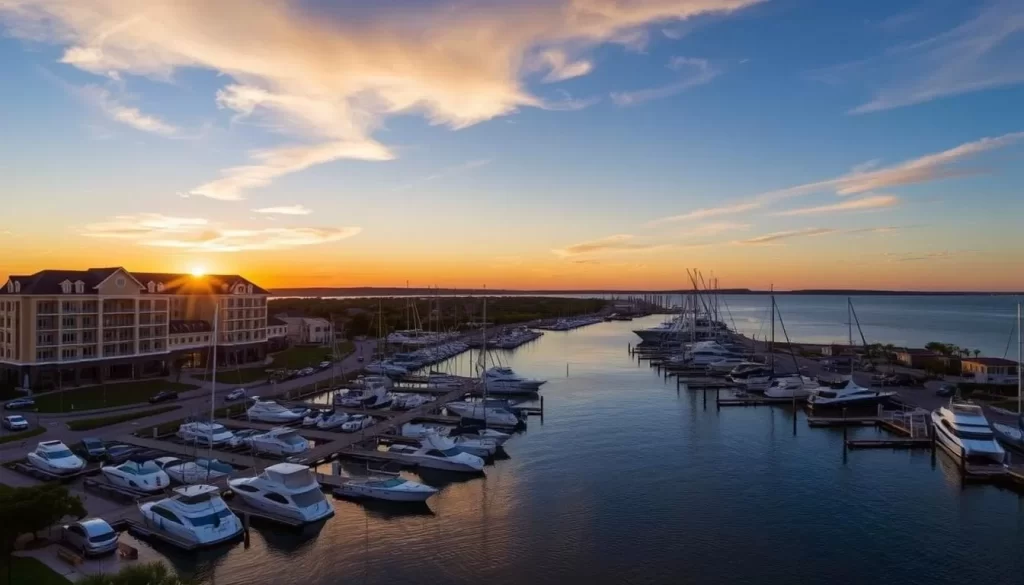 An image of Gurney's Newport Resort and Marina with its marina and waterfront views.