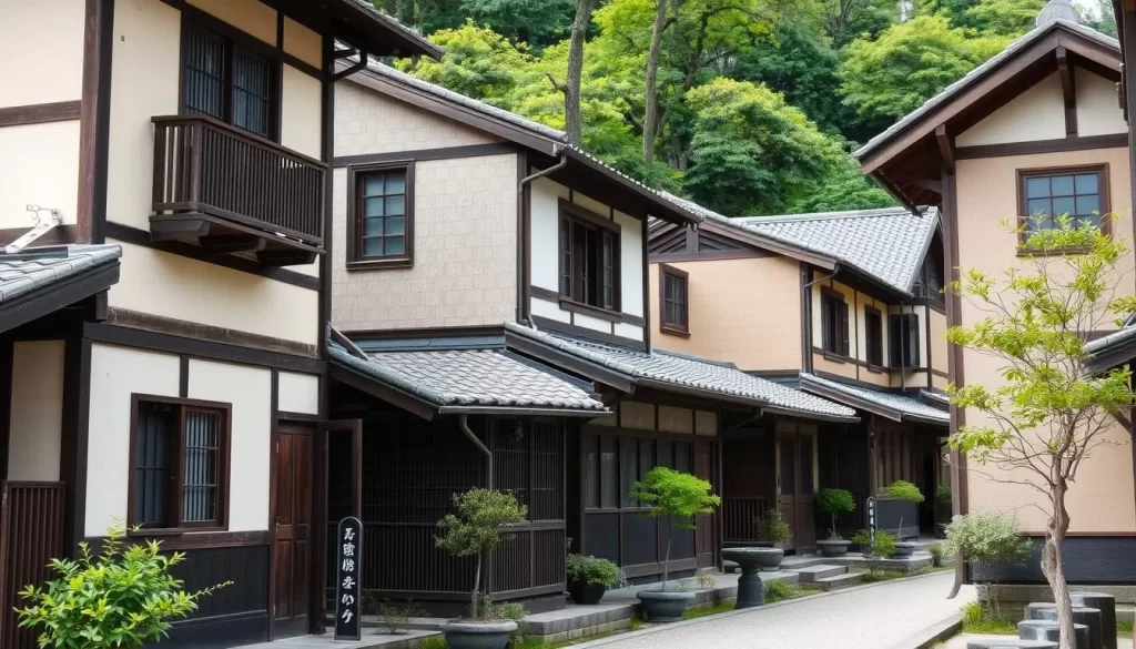 An image of Hinoki Village's well-preserved Japanese colonial-era buildings.