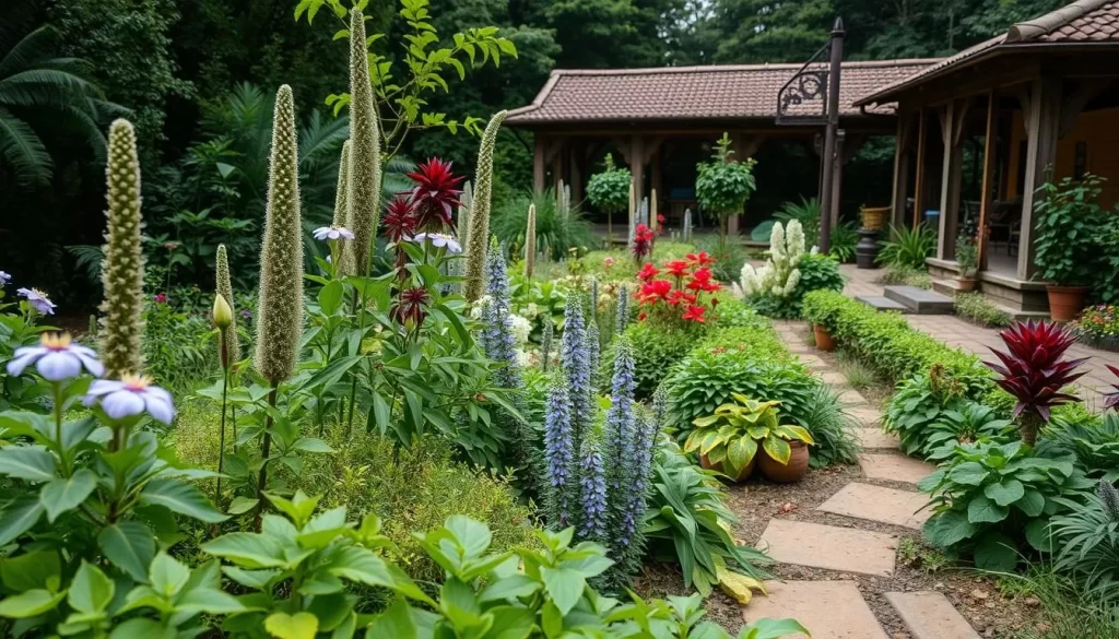 An image of Historic Bethabara Park's medicinal garden, showcasing its historical significance and natural beauty.