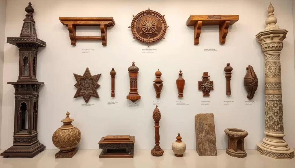 An image of Ince Minaret Madrasah's wooden and stone artifacts