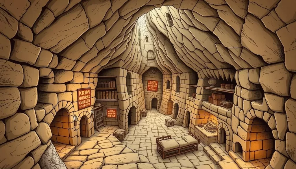 An image of Kaymakli Underground City's narrow tunnels and living quarters