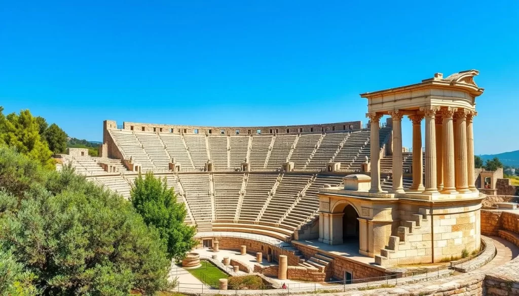 An image of Perge Ancient City, showcasing its well-preserved stadium and theater.