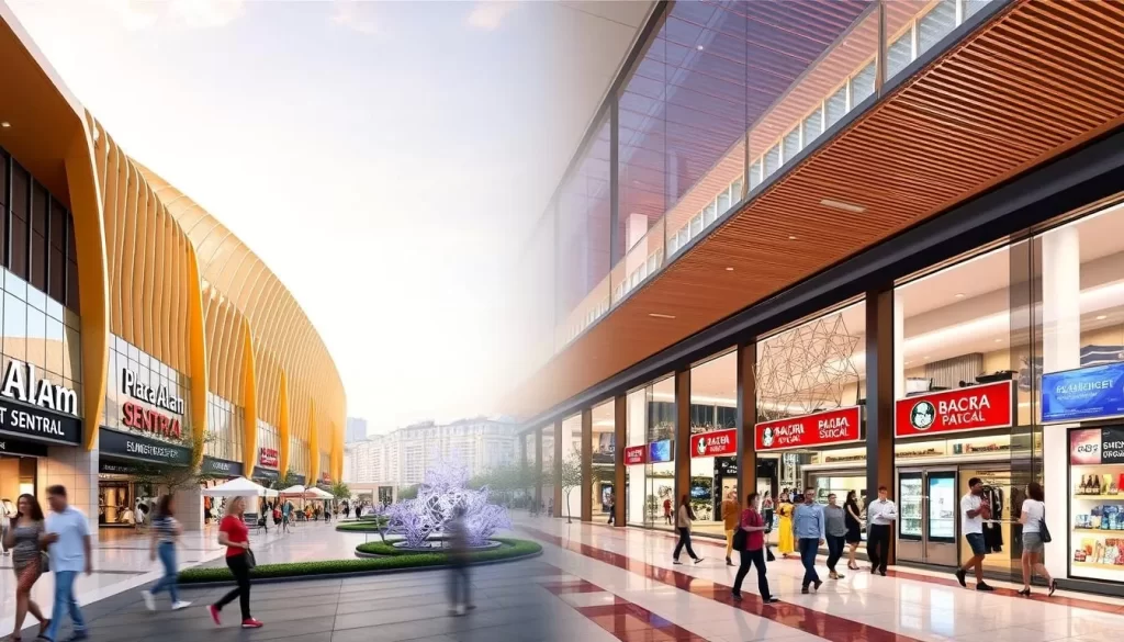 An image of Plaza Alam Sentral, highlighting its exterior or a bustling interior scene.
