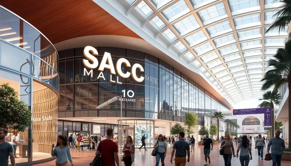 An image of SACC Mall's exterior or interior, showcasing its proximity to the convention center.