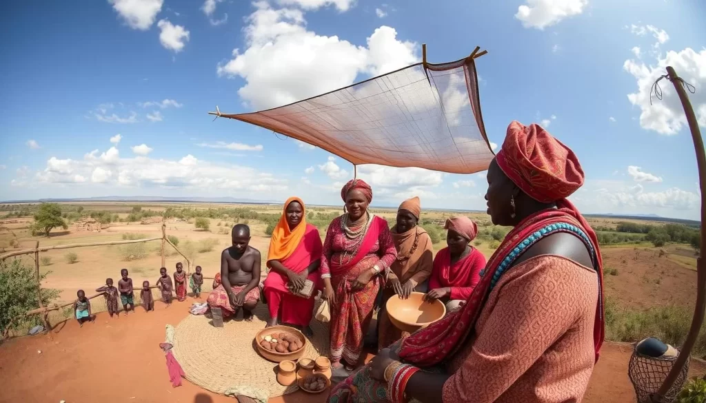 An image of a cultural visit to a local village near Ruaha National Park.
