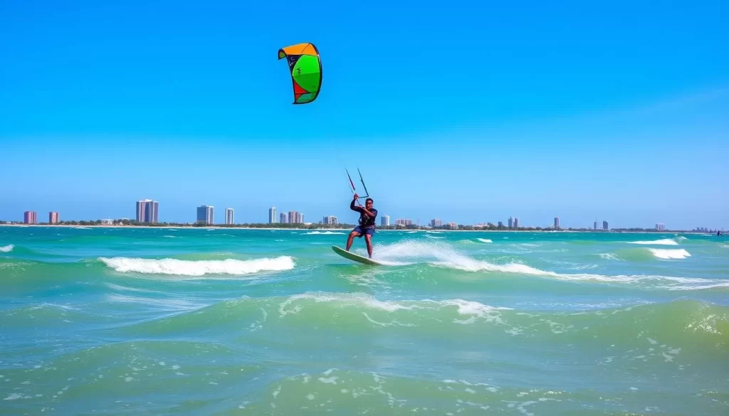 An image of a person kite surfing in Dar es Salaam