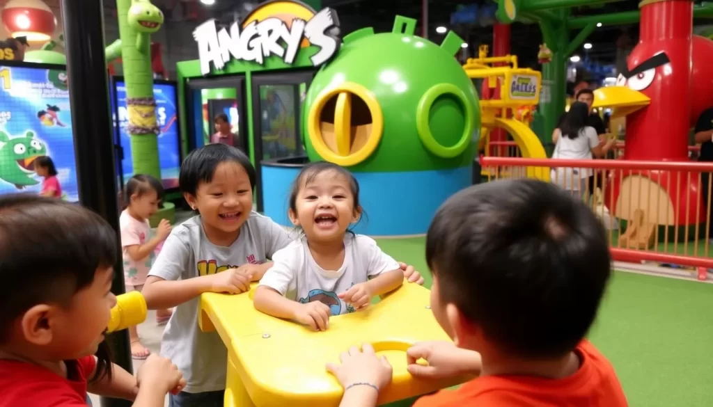 An image of children playing at the Angry Birds Activity Park in Johor Bahru.