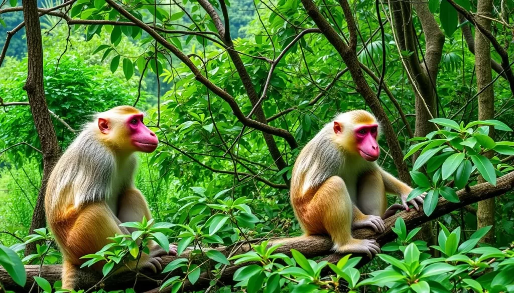 An image of proboscis monkeys in Bako National Park