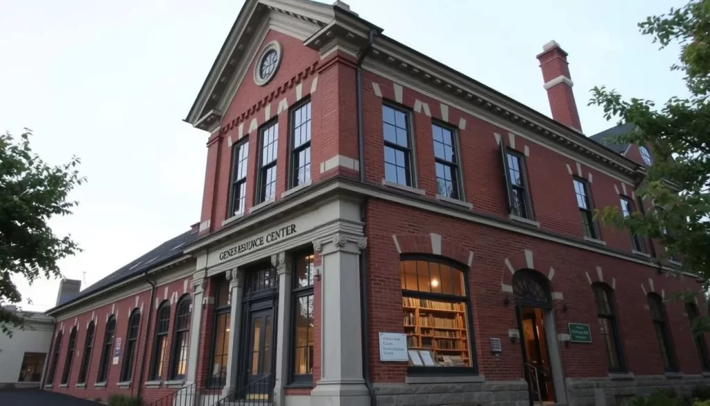 An image of the Carnegie Resource Center's historic building, highlighting its architectural significance and the genealogical resources available inside.
