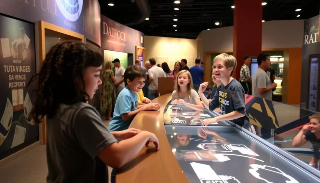 An image of the Da Vinci Science Center's interactive exhibits, with children engaging in hands-on activities.