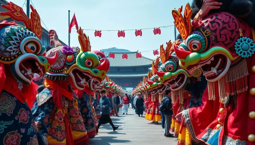 An image of the Gangneung Danoje Festival, showcasing traditional Korean masks and performances.